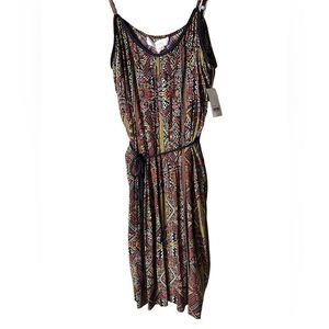 Two by vince camuto. Pink and gold sundress pretty with side pockets Adj straps